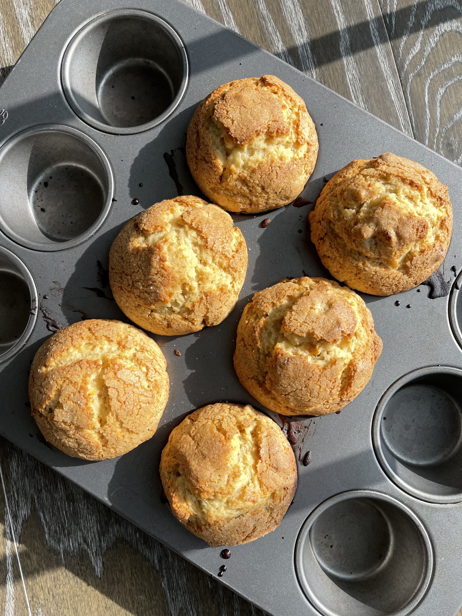 Perfect for breakfast, lunch, or snacks, these small batch dairy free dried mango muffins are packed with flavor and mango bits. | just the recipes, please