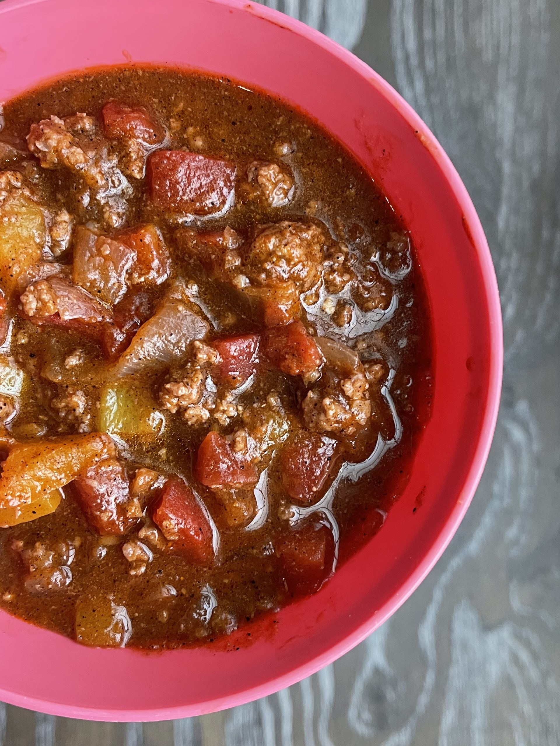 This bison chili is packed with flavor and some subtle heat for a truly tasty dinner. Eat it as is or pair it with spaghetti noodles and you’ll have dinner everyone will be raving about. | just the recipes, please